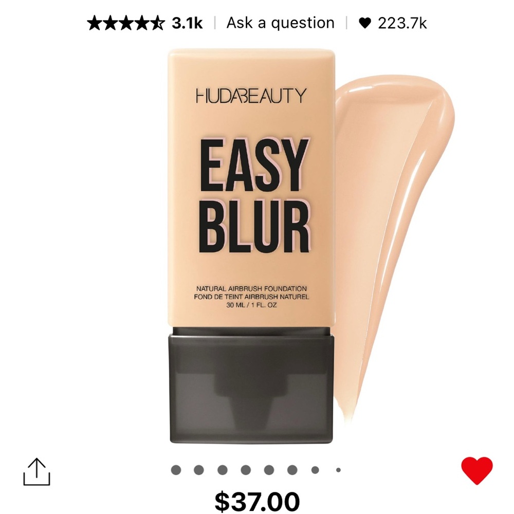 HUDA BEAUTY Easy Blur Foundation color chai